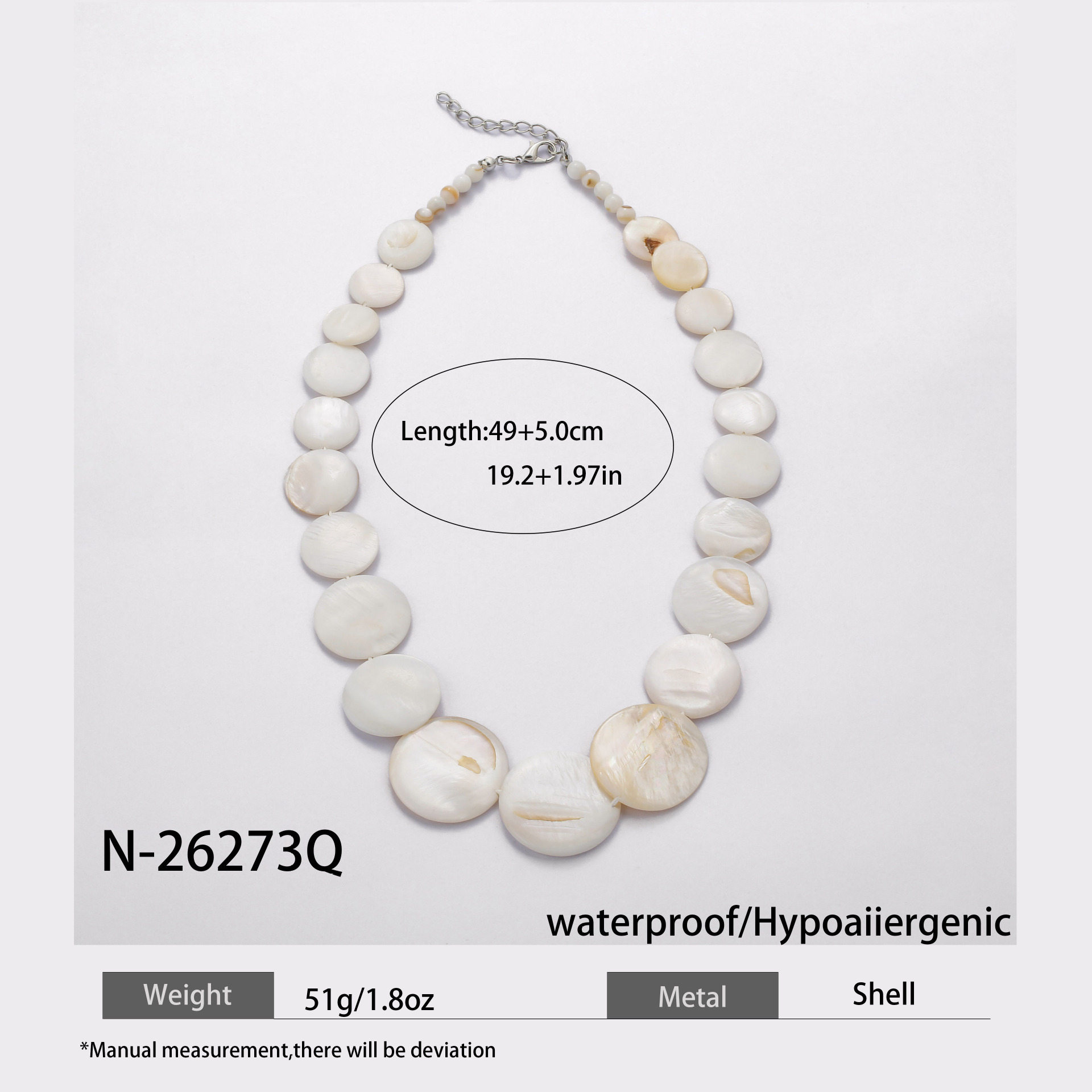 Accessories Beach Vacation Style White Shell Bead Necklace for Women Choker Necklace