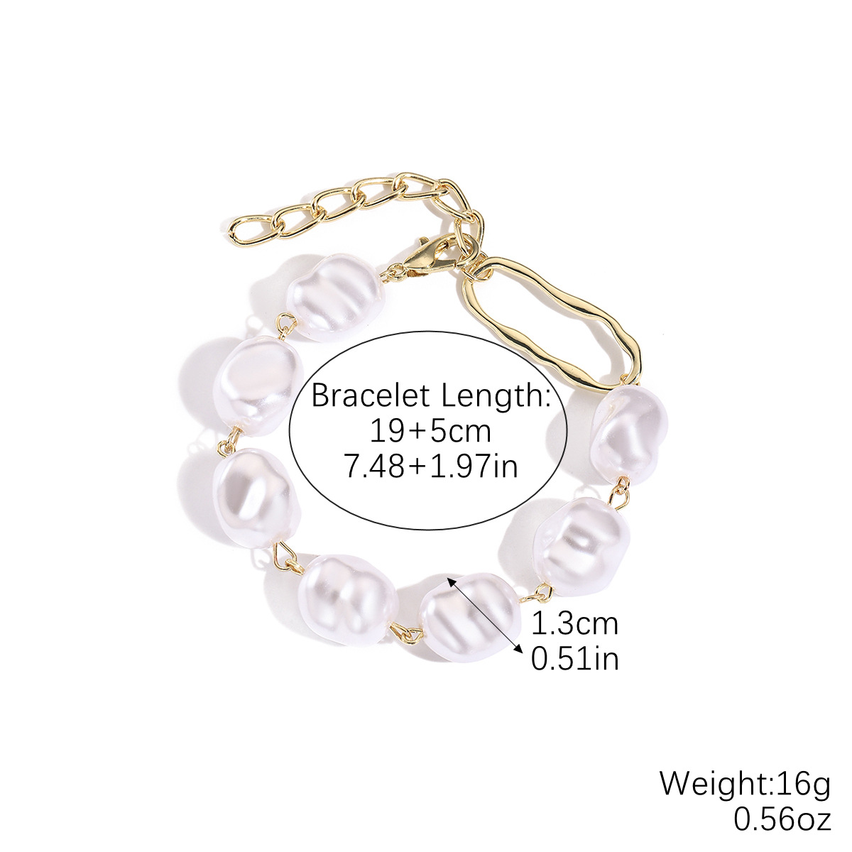 Baroque pearl bracelet bead bracelet irregular shaped pearl bracelet