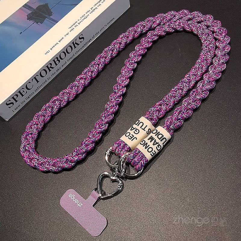 Phone strap crossbody ponytail braided rope outdoor phone strap women's long travel shopping street