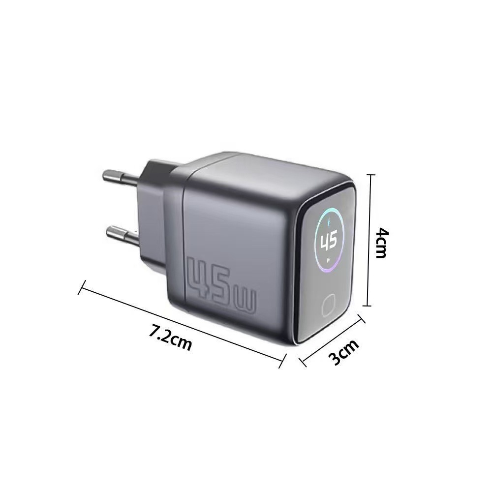 PD45W GaN EU standard charger AI smart display TFT for iPhone 17 phone charging CE certified