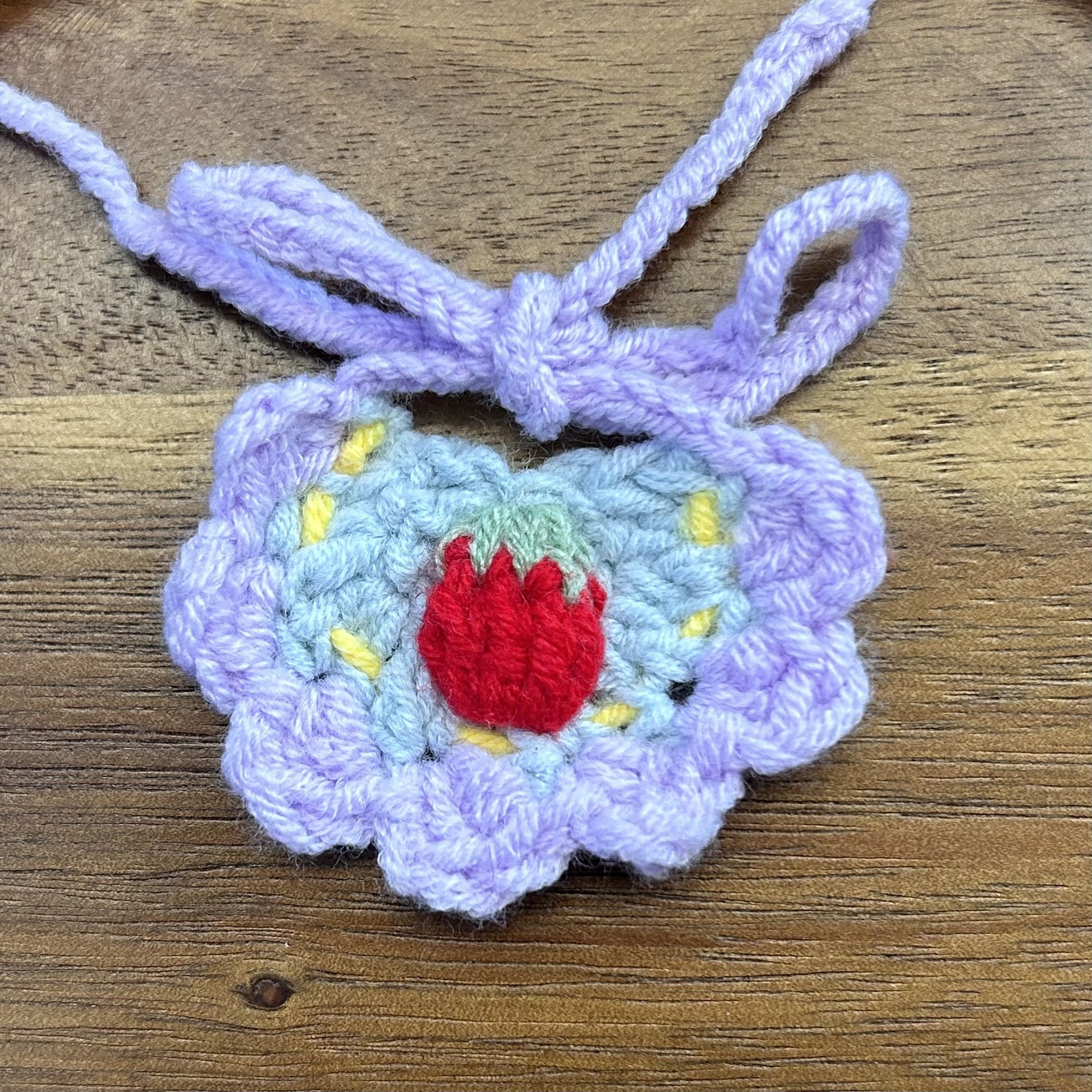 10cm self-mocking bear bib doll clothing hand crocheted bib bib Labubu kt replaceable accessory