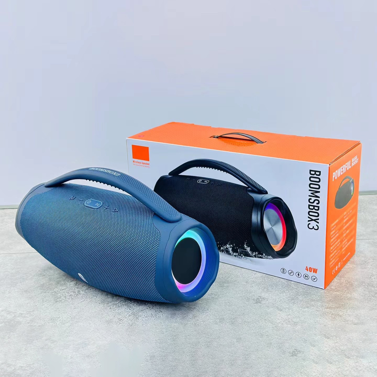 War God 3rd Gen Sound LED BOOMSBOX 3 Heavy Bass Outdoor Portable Handheld Wireless Bluetooth Sound