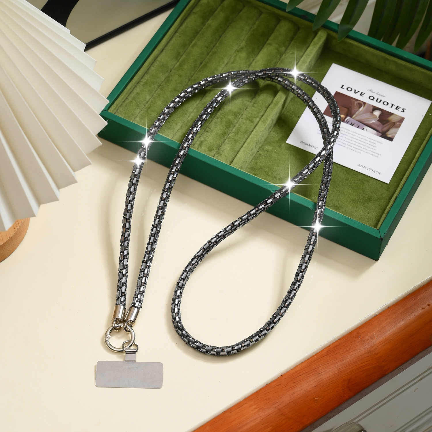 Full rhinestone phone lanyard women small fragrance style long cross shoulder back phone case universal phone chain rope