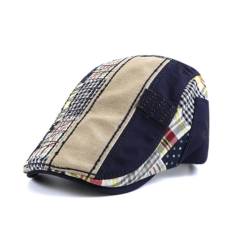 Cap, men's casual cap, patchwork beret