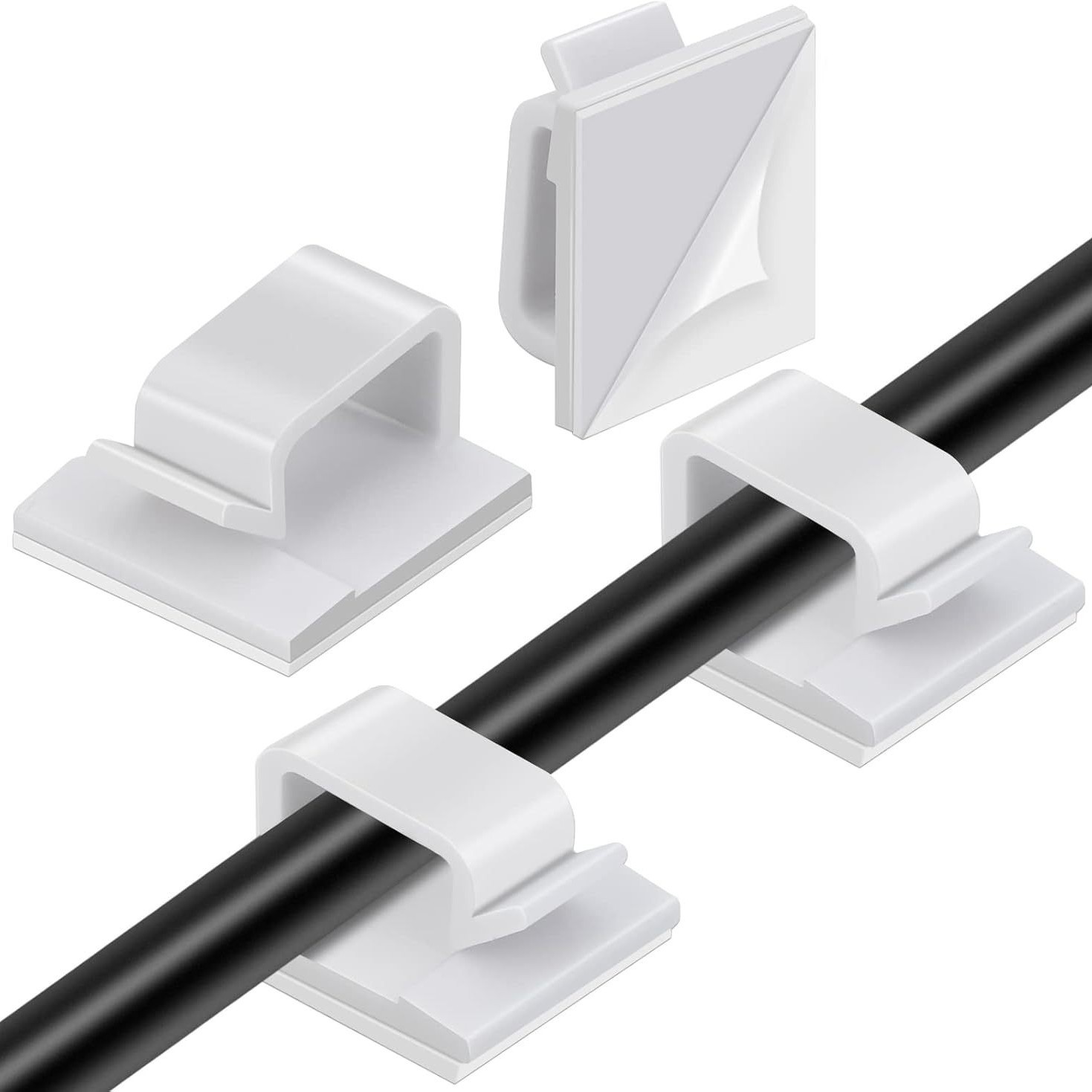 R-Type Transparent Self-Adhesive Cable Clip XK001 Wire Fixing Seat Cable Clamp Car Wire Organizer