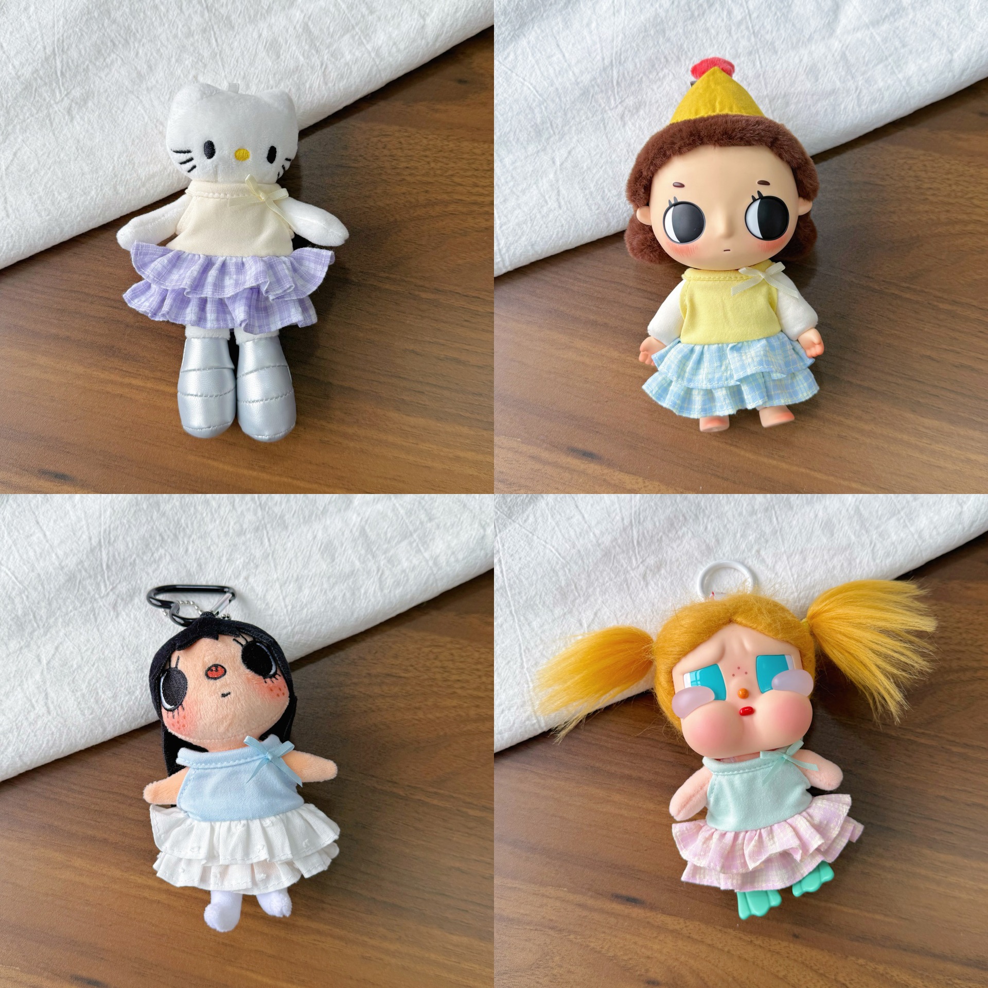 New crying baby spring and summer bubble dress 10cm cotton doll plush doll clothes kitty mini clothes