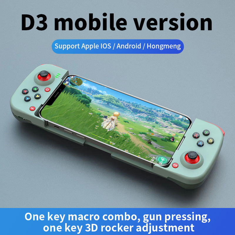 D3 Wireless Mobile Game Controller Bluetooth 5.0 Android iOS Direct Connect MFI Mobile Game Controller Stretch Game Controller