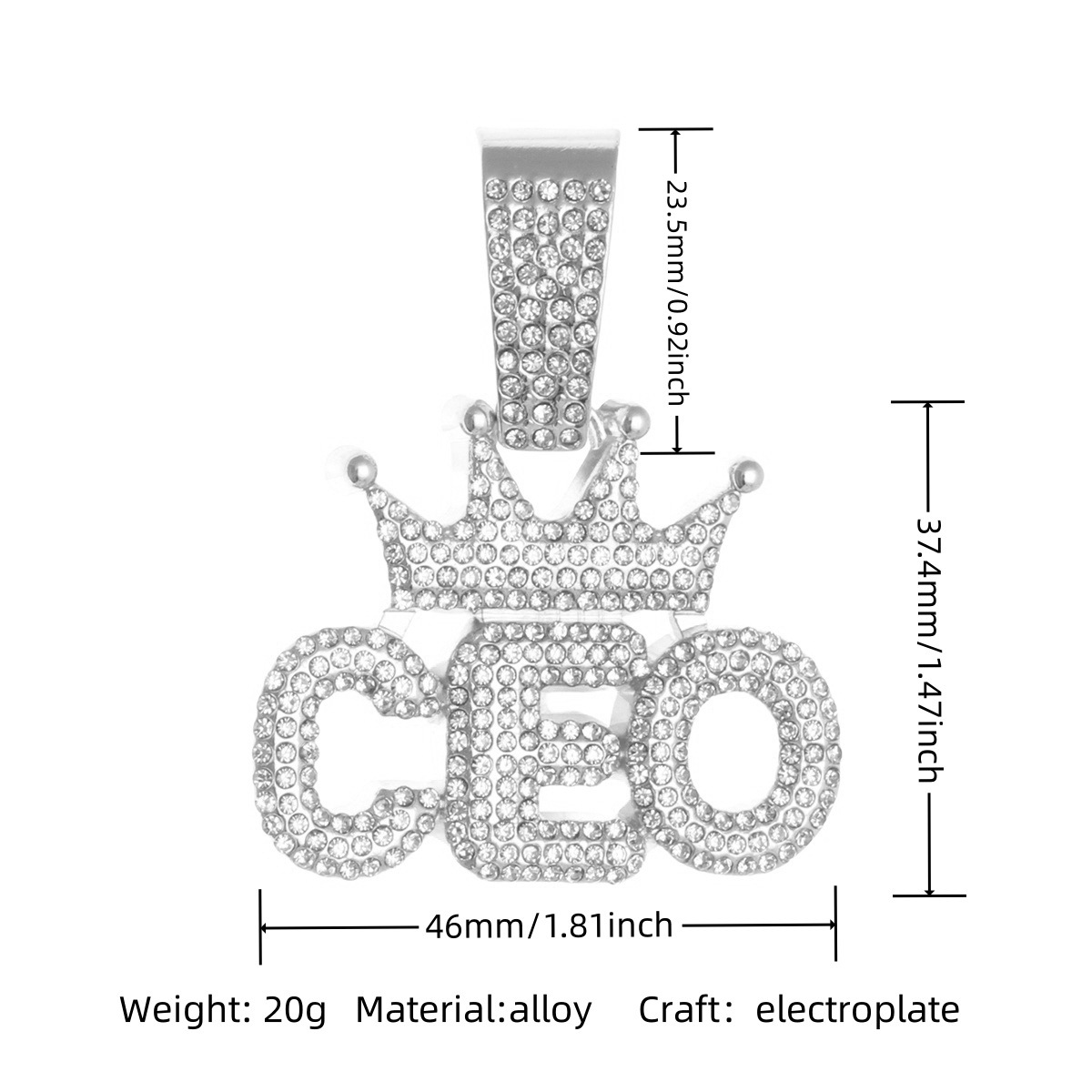 Gangster hip-hop full diamond pendant exaggerated alloy Cuban chain necklace pendant diamond-embedded cross
