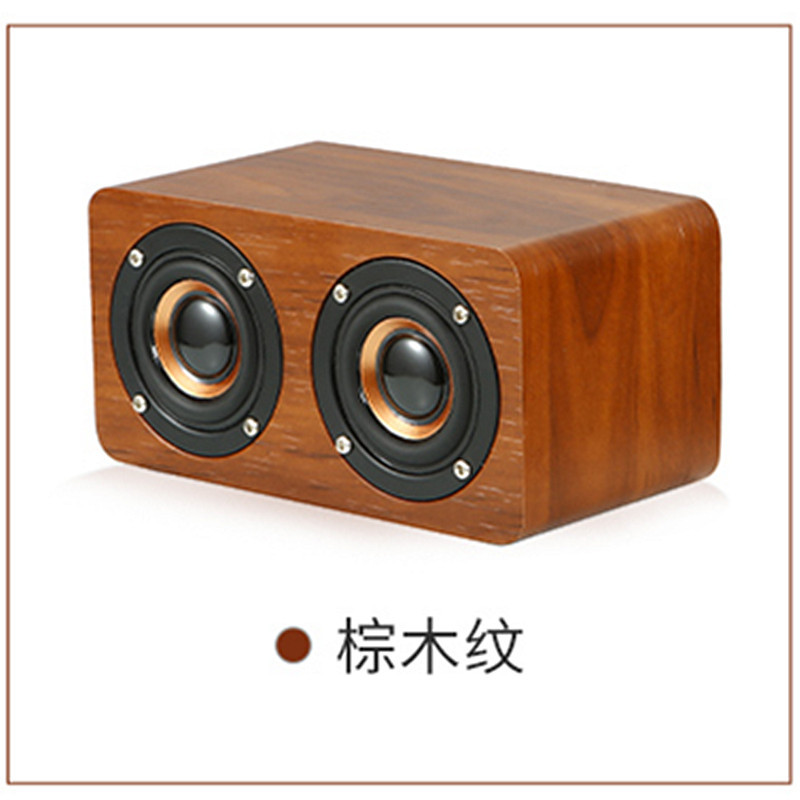 K5A Wireless Bluetooth Speaker Wooden Dual Speaker Heavy Bass Desktop Small Audio Gift LOGO New Product