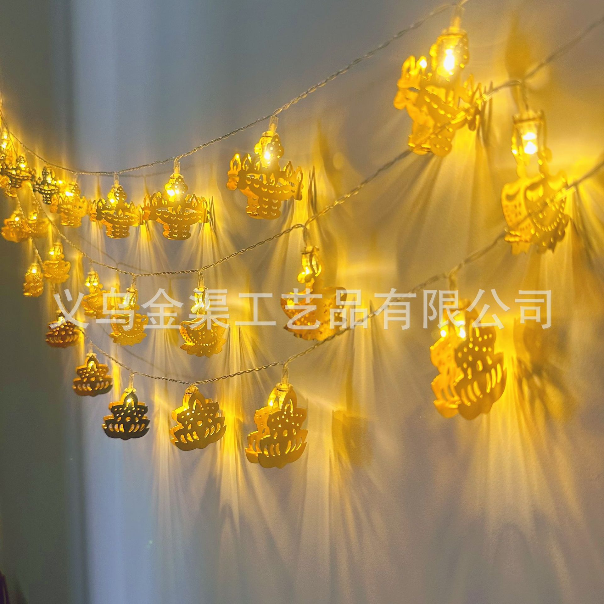 New Indian Diwali Light String LED Festival of Lights Decorative Lights Lotus Candle Light Om Symbol Diwali