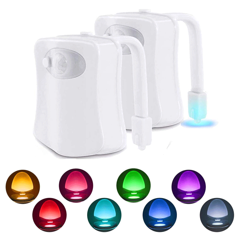 8-Color LED Toilet Seat Light Bathroom Induction Night Light Toilet Hanging 16-Light Human Induction Light