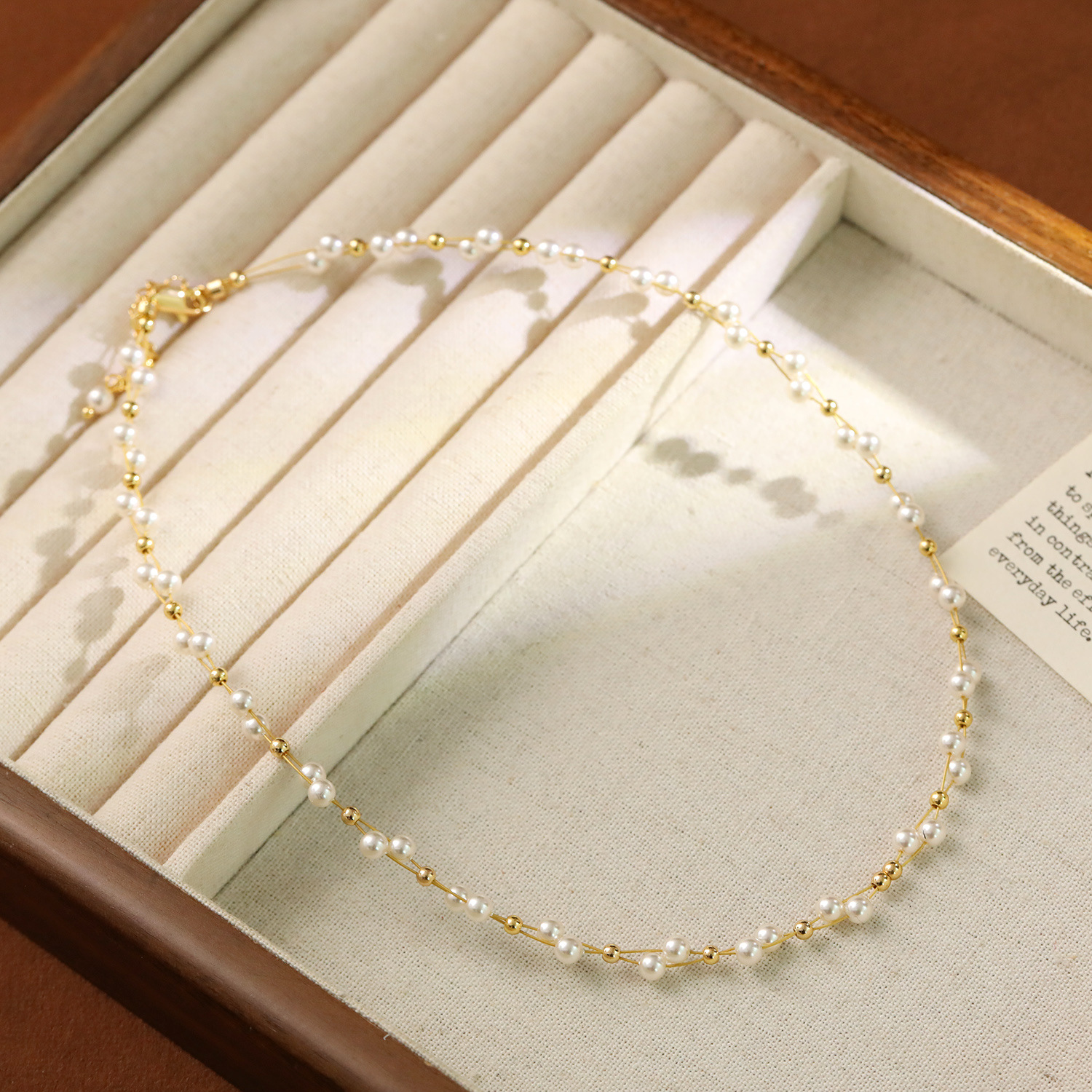 Double Layer Sweet Starburst Pearl Necklace Simple Women Collarbone Chain Spring Summer Travel Necklace