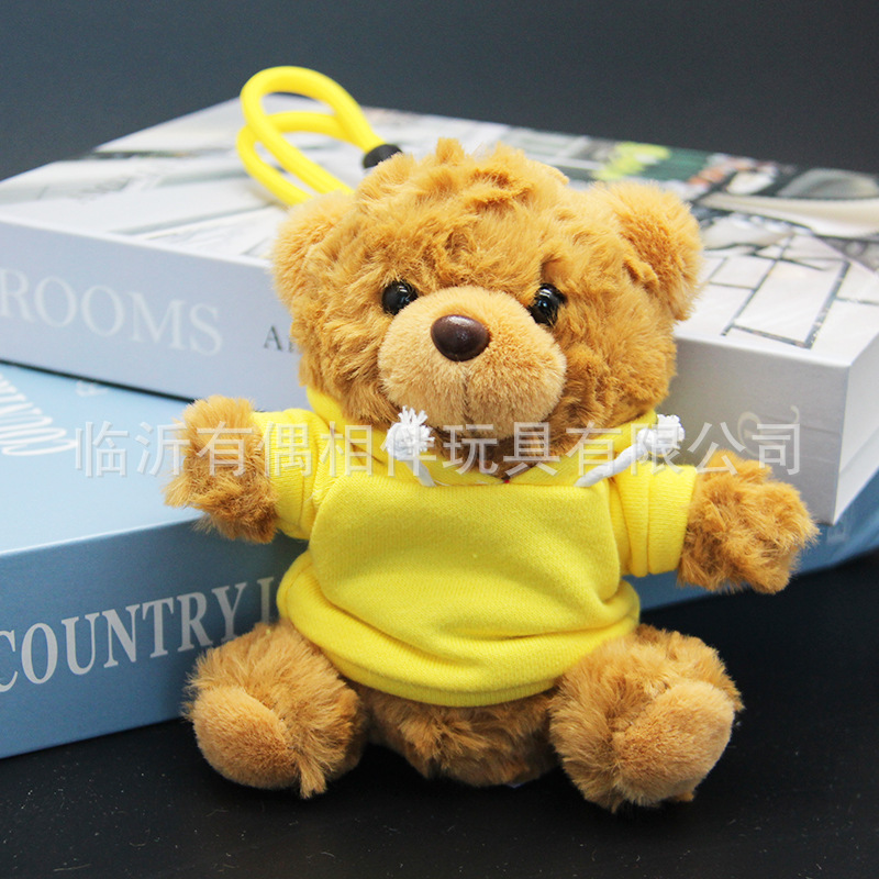 Teddy bear pendant hoodie bear keychain plush toy backpack charm souvenir print name custom LOGO