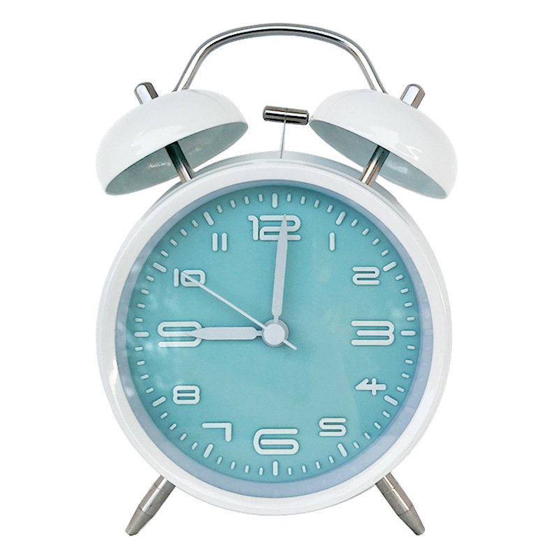4-Inch Metal Bell Alarm Clock Ultra-Silent 3D Digital Scale Colorful Large Alarm Clock