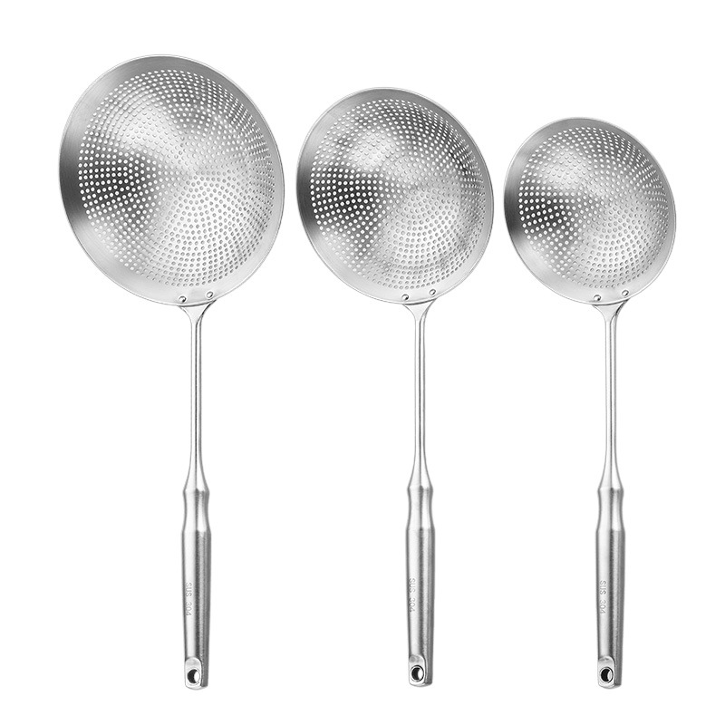 201 stainless steel punched slotted spoon kitchen household slotted spoon tool noodle large slotted spoon skimmer noodle draining spoon
