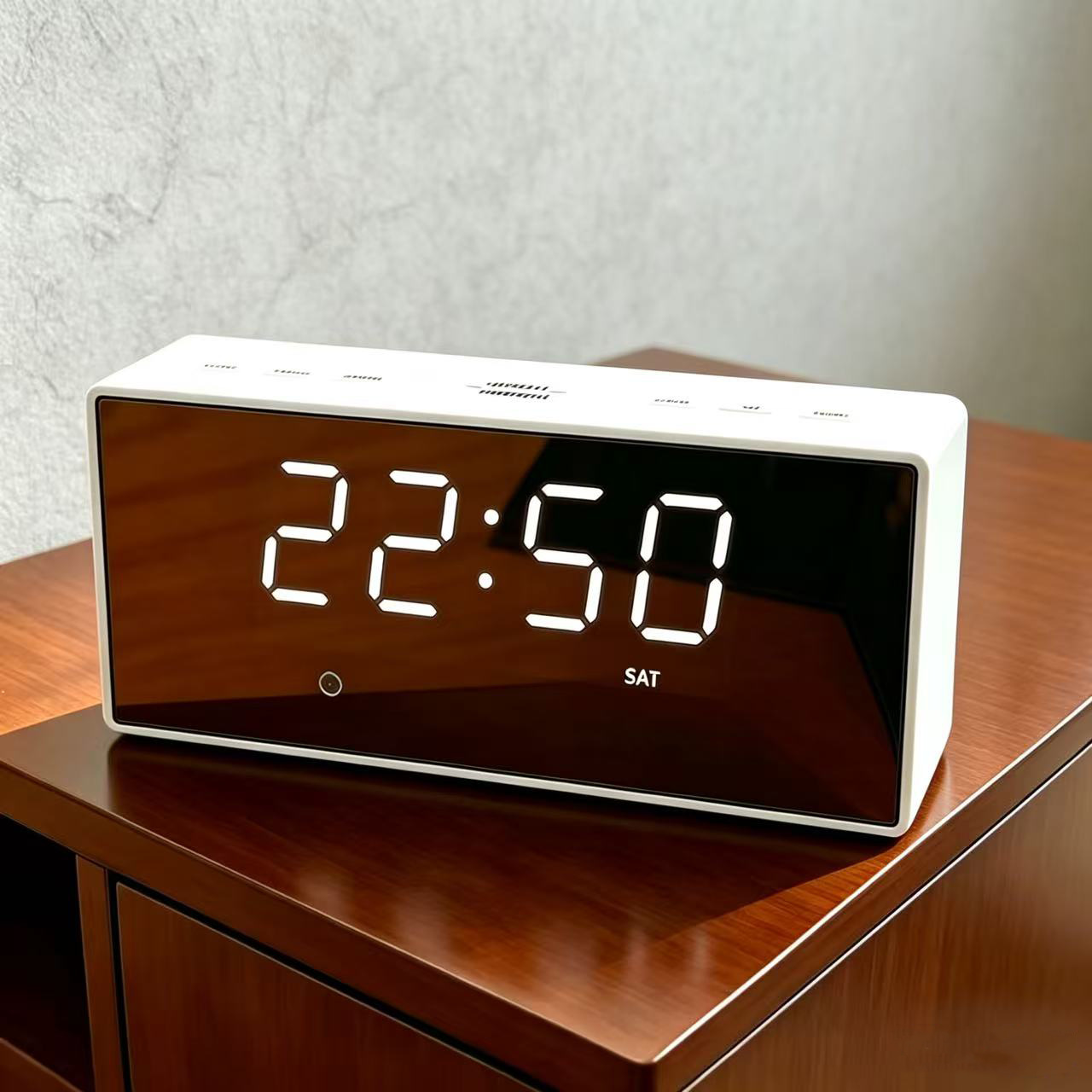 LED mirror clock, electronic clock, multifunctional countdown digital clock, student bedside alarm clock, night-light desk clock