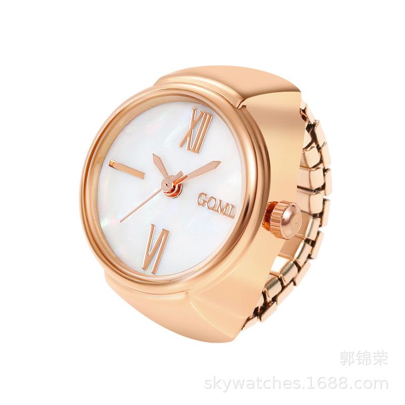 New Ring Watch Gold Rose Gold Roman Elegant Finger Watch