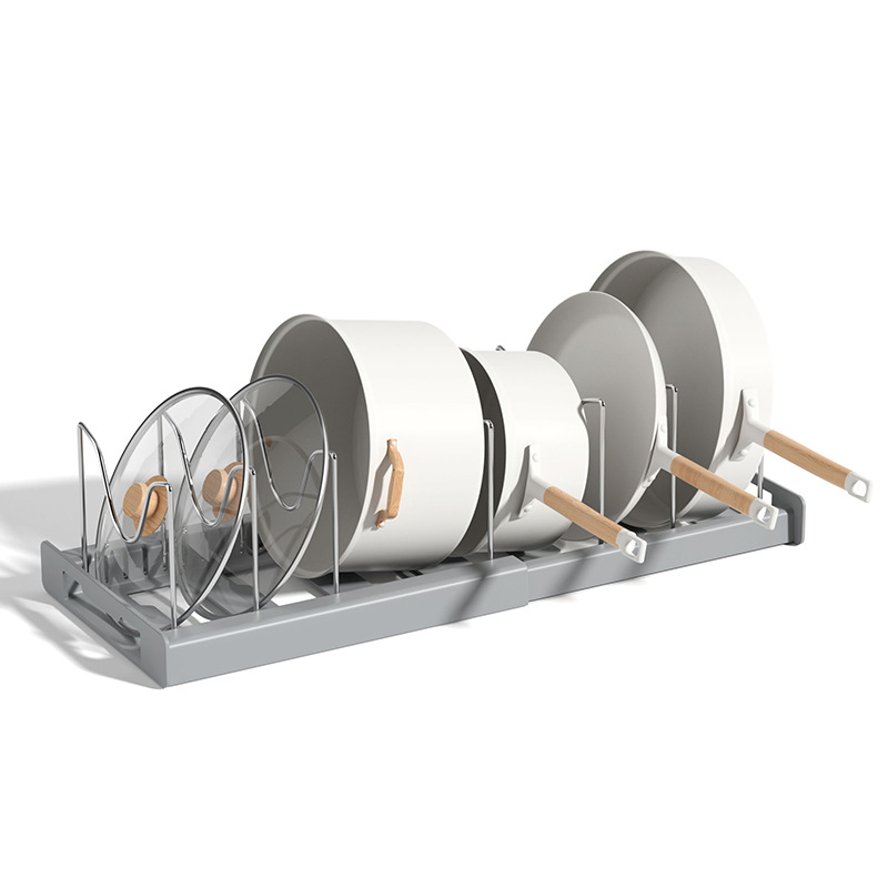 Adjustable pot rack kitchen storage rack cabinet built-in pot rack under sink pot rack adjustable cookware storage rack