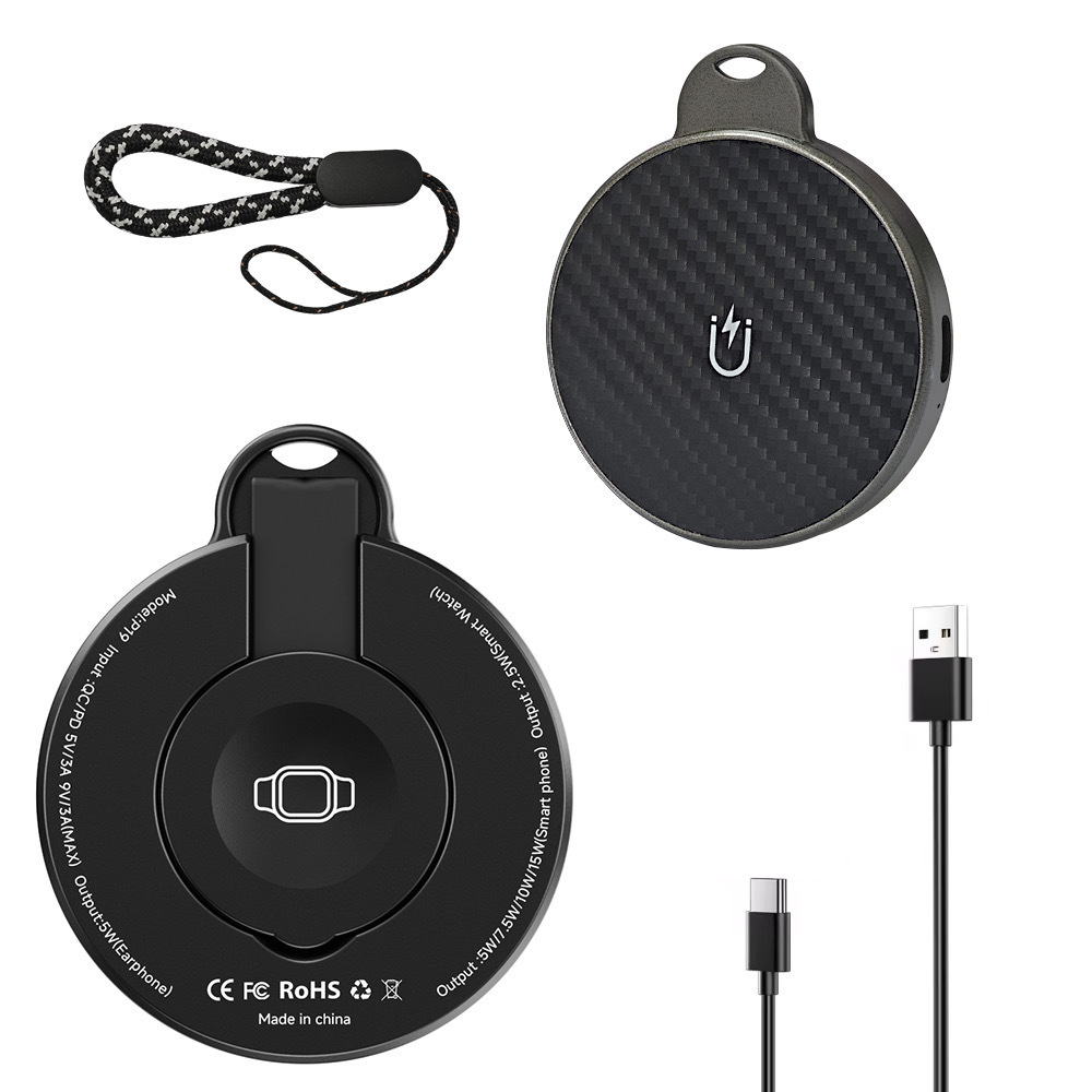 New P19 three-in-one Apple wireless charger phone earphone watch dual magnetic foldable wireless charger