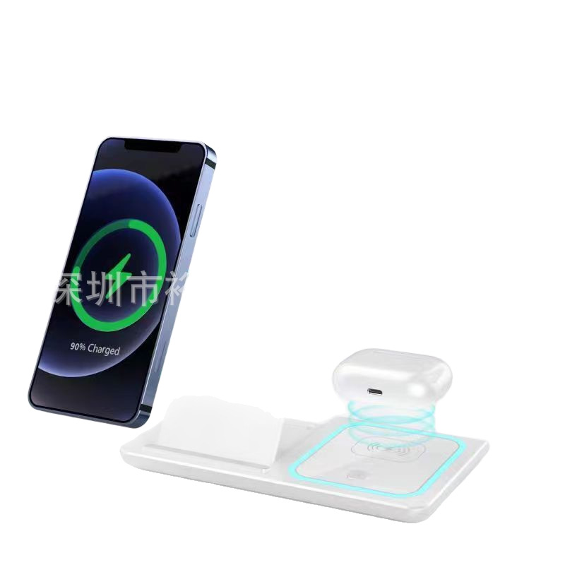 X455 3-in-1 Wireless Charger Desktop Foldable Phone Stand Wireless Charger