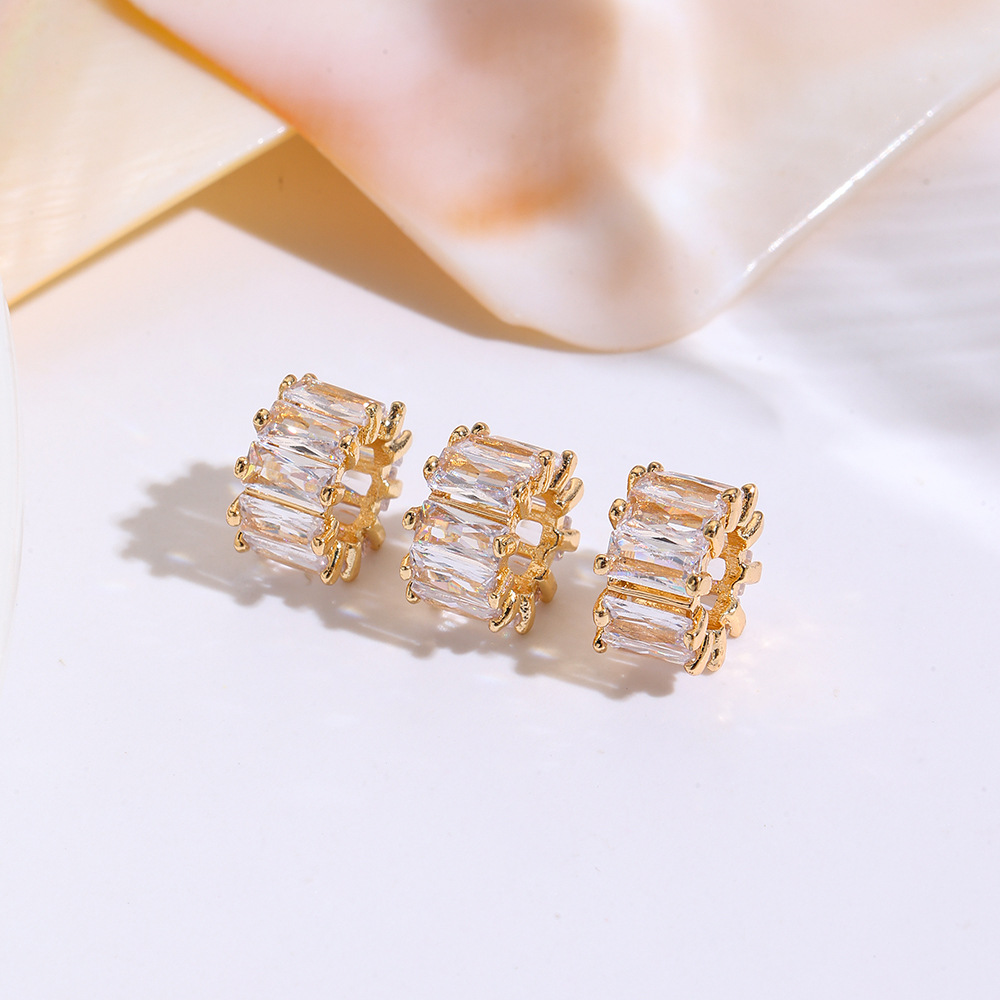 Copper plated 18K gold spacer beads, handmade loose beads DIY bracelet necklace crystal pearl spacer beads jewelry accessories