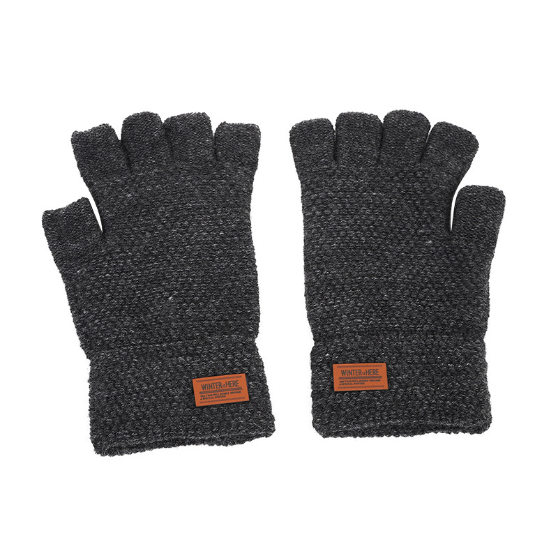 New Product Warm Half-Finger Gloves Writing Flexible Convenient Warm Thickened Anti-Cold Imitation Cashmere Unisex Gloves