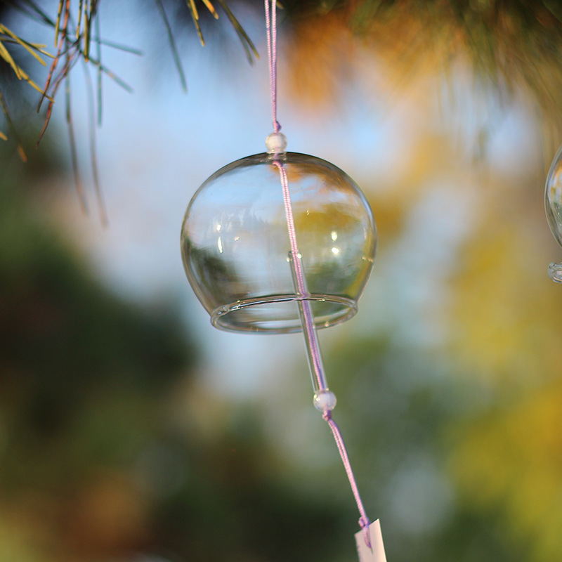 Transparent Glass Wind Chime Student DIY Graffiti Hand-Painted Wind Chime Spring Festival Outdoor Hanging Decoration for Scenic Spots