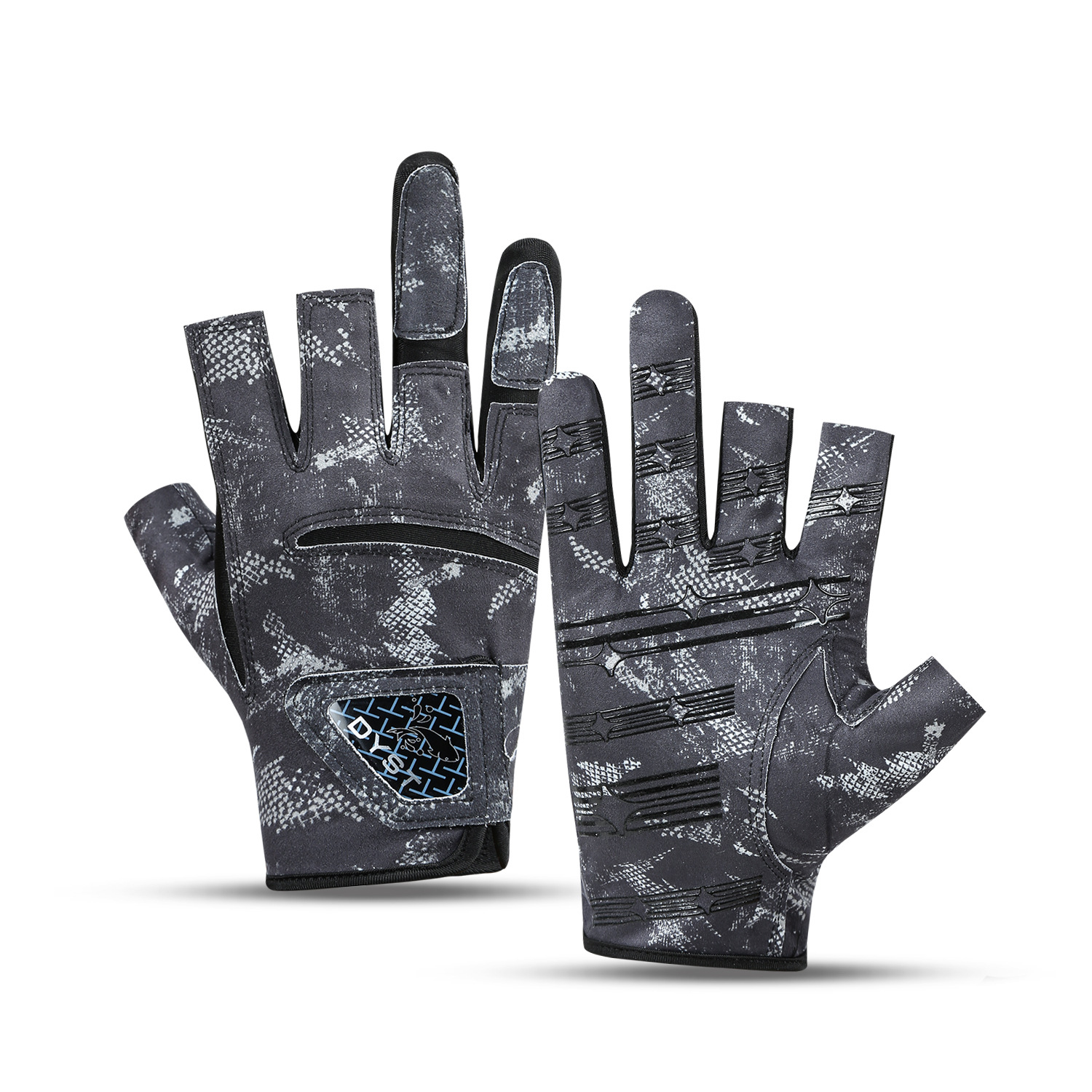 La Xue Li Fishing Gloves for Summer, Three-Finger Exposed Design, Puncture-Resistant, Waterproof, Specialized for Fishing and Lure Fishing, Non-Slip, Wear-Resistant, Outdoor Sun Protection