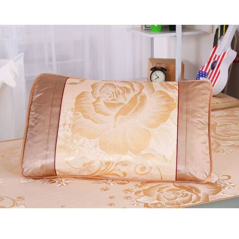 Summer ice silk pillowcase summer cool mat pillowcase adult summer cool mat rattan pillow core set single student pair