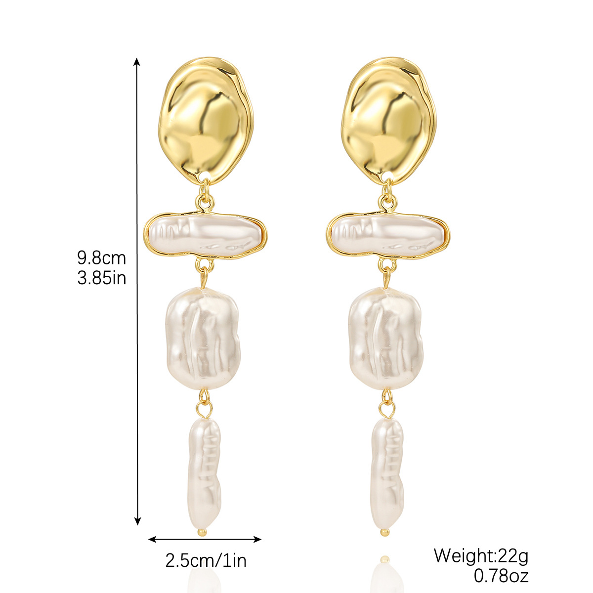 Exclusive long pearl earrings rhinestone irregular baroque pearl long earrings