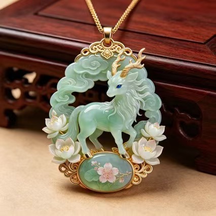 Alloy pendant 2026 new white deer antler pendant necklace exquisite