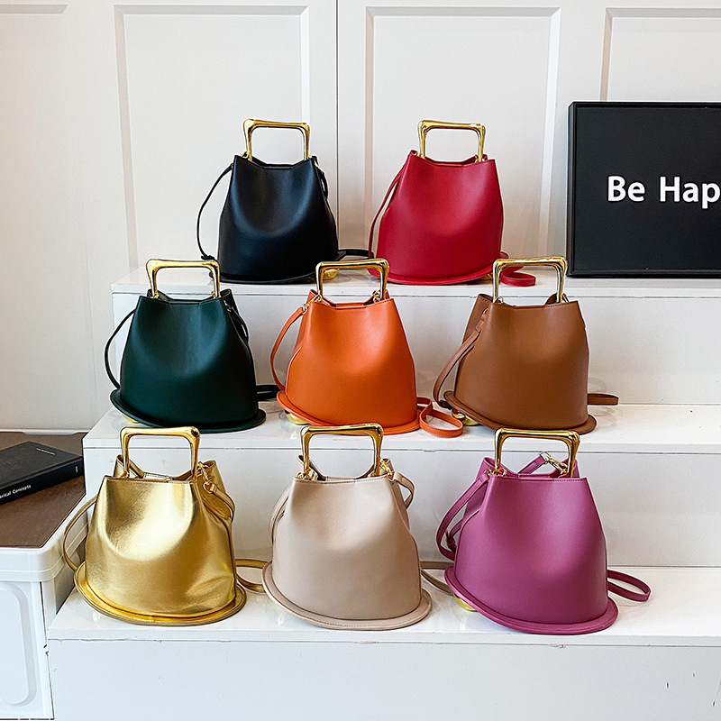 Bucket New Women's Bag Textured Handheld Shoulder Crossbody Bag