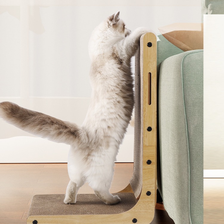 L-Shaped Cat Scratch Board, Vertical Scratch Board and Cat Bed Integrated, Large Corrugated Paper Cat Claw Board, Cat Toy, Pet Supplies