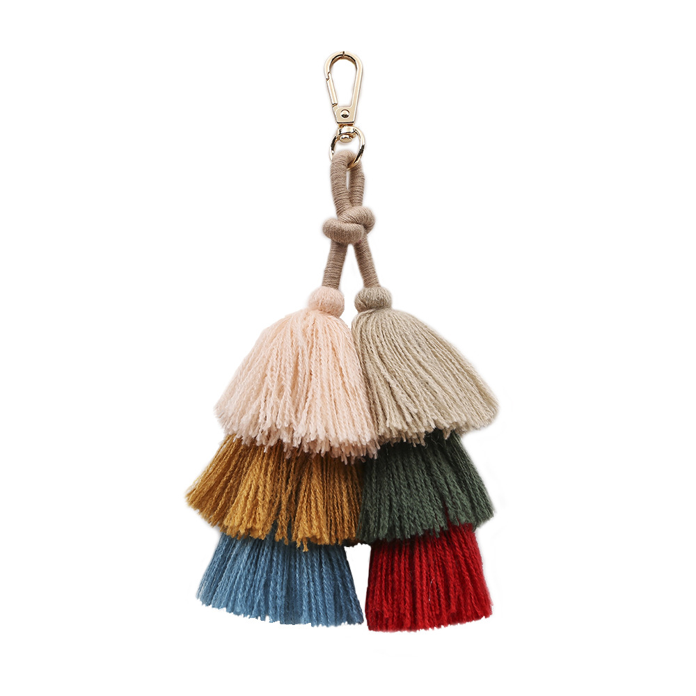 Bohemian Tassel Pendant DIY Handwoven Hanging Decoration Ethnic Style Bag Keychain Pendant