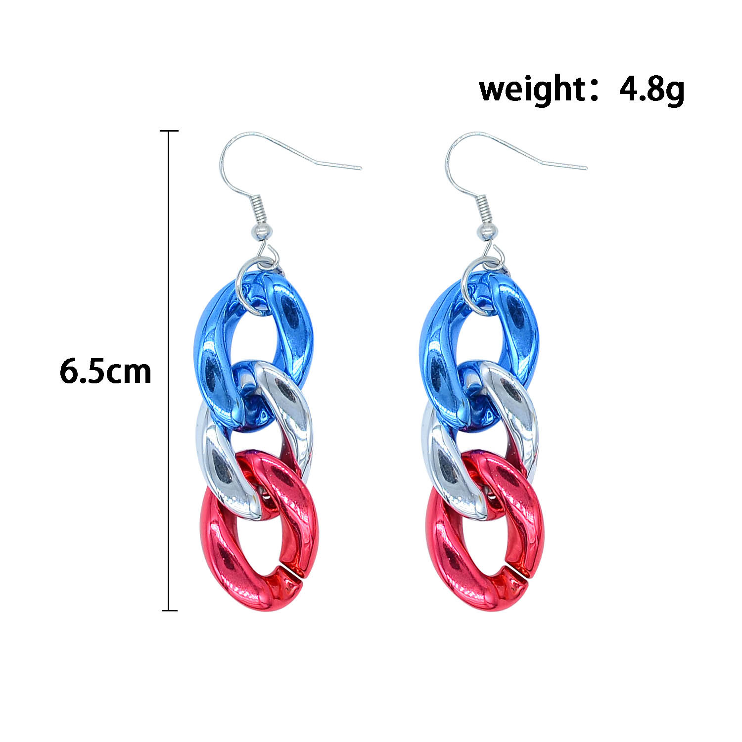Exaggerated Hip-Hop Unisex Acrylic Collarbone Chain Punk Style Couple Colorful CCB Chain Cuban Necklace