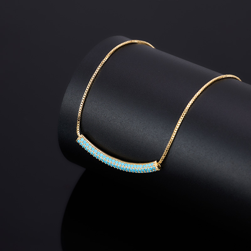 Geometric Design Turquoise Blue Earrings Necklace Ring Jewelry Set Niche Earrings