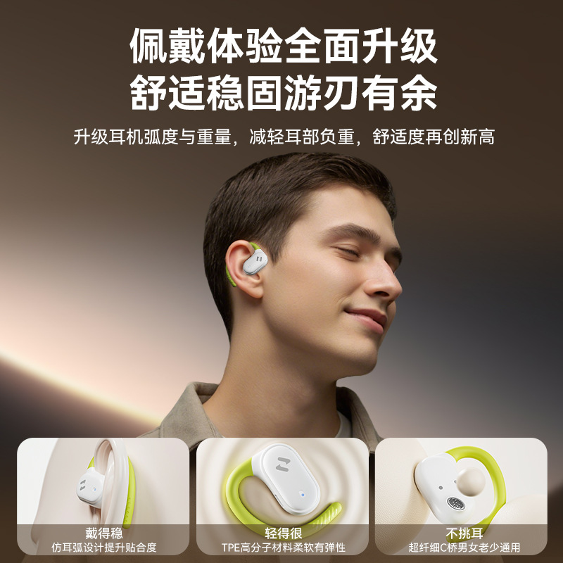 2025 New Wireless Bluetooth Earphones Non-in-ear Air Conduction Earhook Earphones Noise Cancellation Sports Running