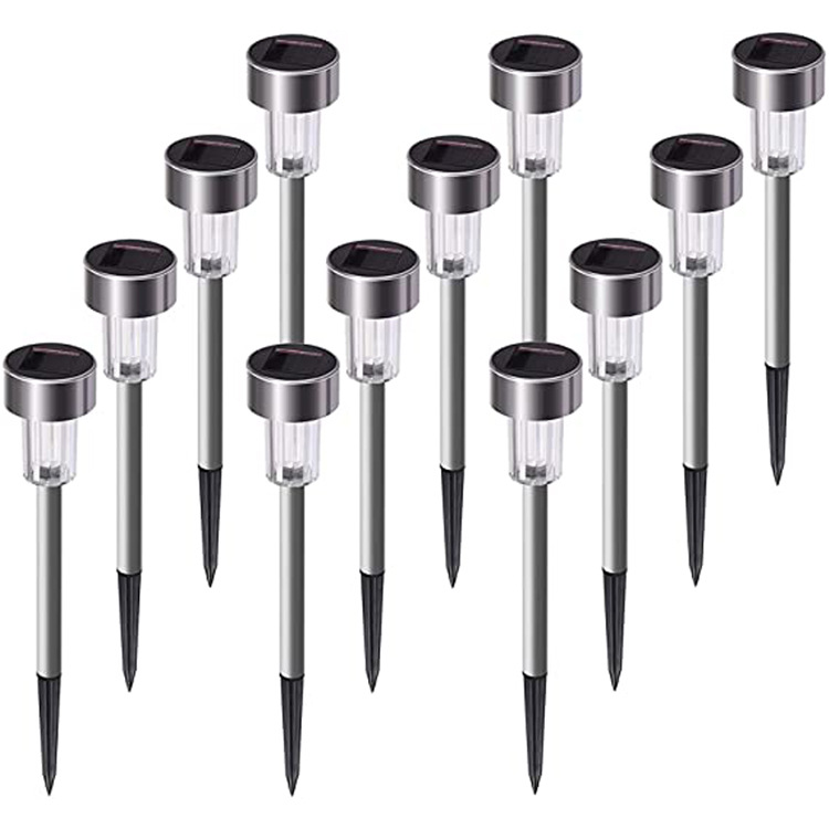 Exclusive solar stainless steel small tube light outdoor garden light automatic on at dusk garden lawn stake light