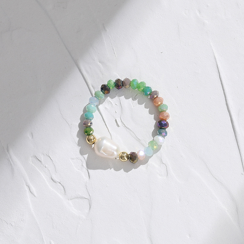 Pearl Ring, Colorful Cat's Eye Bead Stretch Ring, Instagram-Style, Unique and Girly Ring