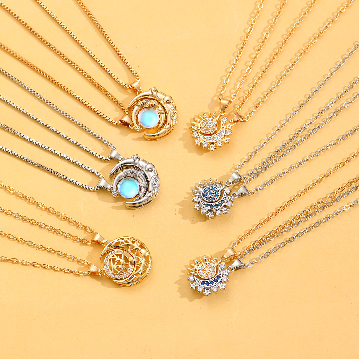 Magnetic Sun Moon Couple Necklace Gift for Girlfriend
