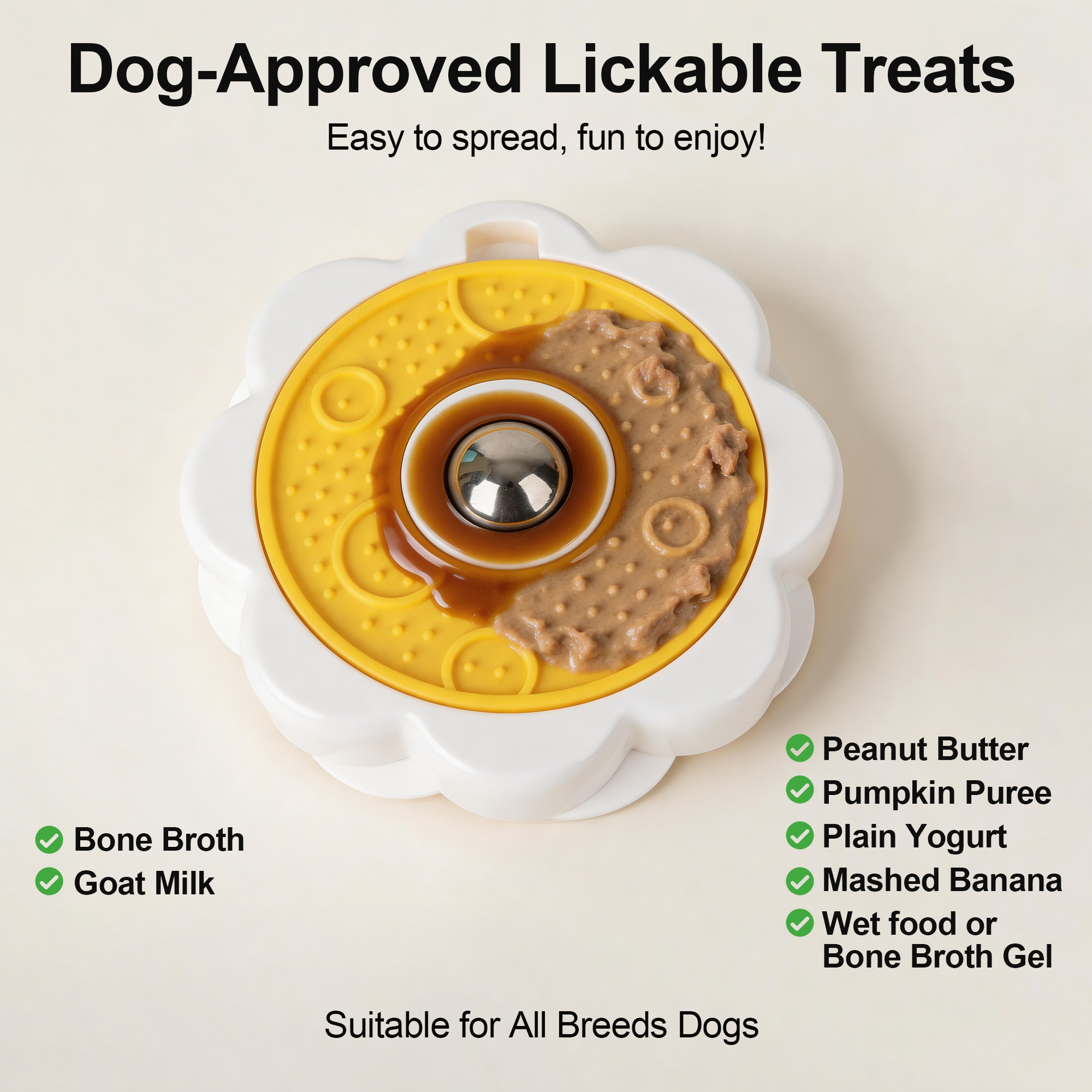 afp Rotating Detachable Stainless Steel Ball Pet Licking Pad Self-entertainment Relieve Boredom Anti-choking Slow Feeding Interactive Slow Feeder Toy