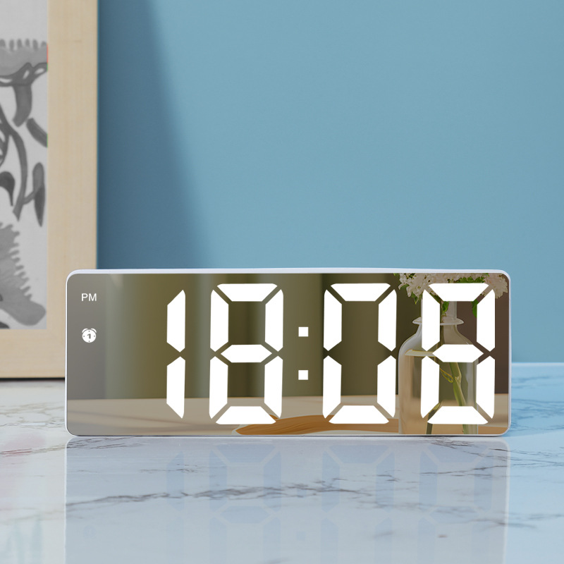 LED Temperature Display Electronic Clock Bedside Simple Student Night Light Silent Digital Clock Alarm Clock Date