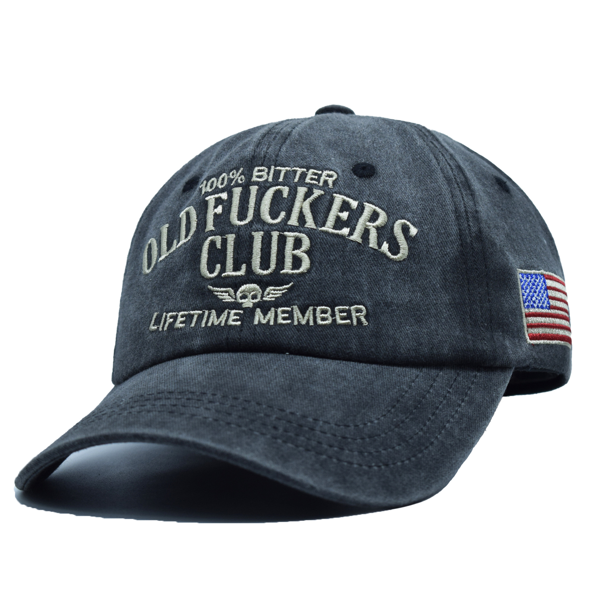 New Pure Cotton Embroidered Hat Old Fuckers Club Baseball Cap