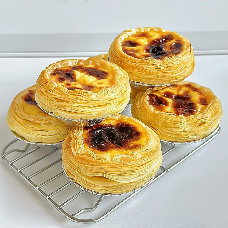 Aluminum mini egg tart mold non-stick pudding muffin cake mold round thickened chrysanthemum cup one-piece forming