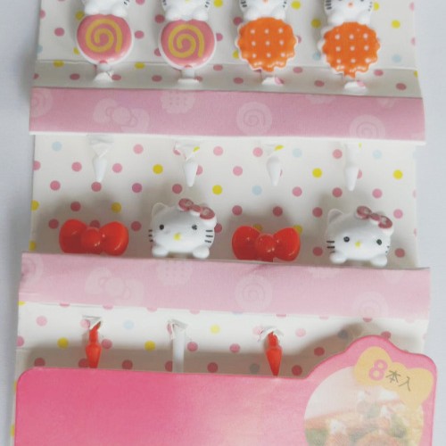 Home cartoon children's fruit fork children's animal cute plastic fruit pick set bento pick