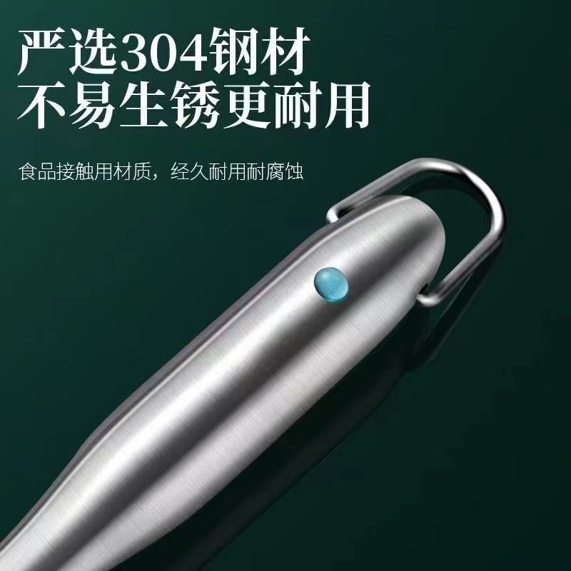 304 stainless steel pot brush, kitchen steel wire brush, long handle, hangable, cleaning grease, pot brush