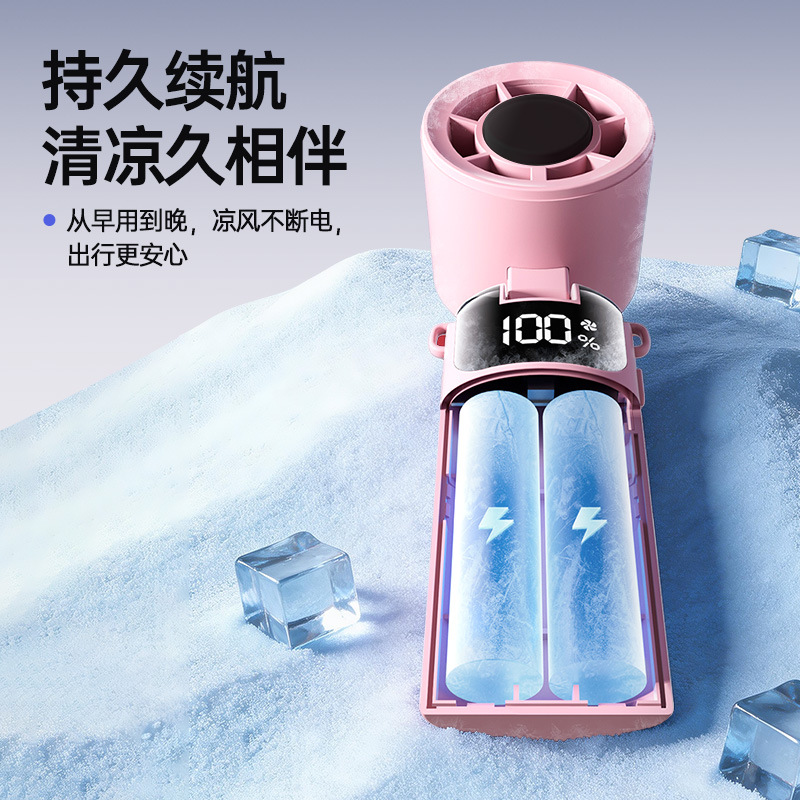 New handheld high-speed small fan USB desktop mini foldable digital display portable phone stand student gift