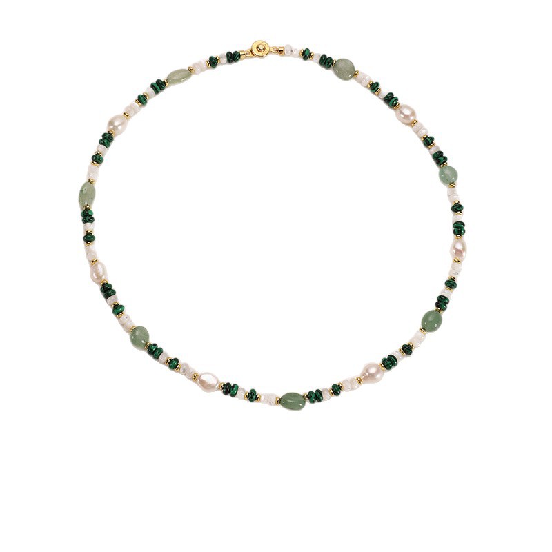 Dopamine natural freshwater pearl necklace, neck chain, colorful bead collarbone chain for women, new neck chain
