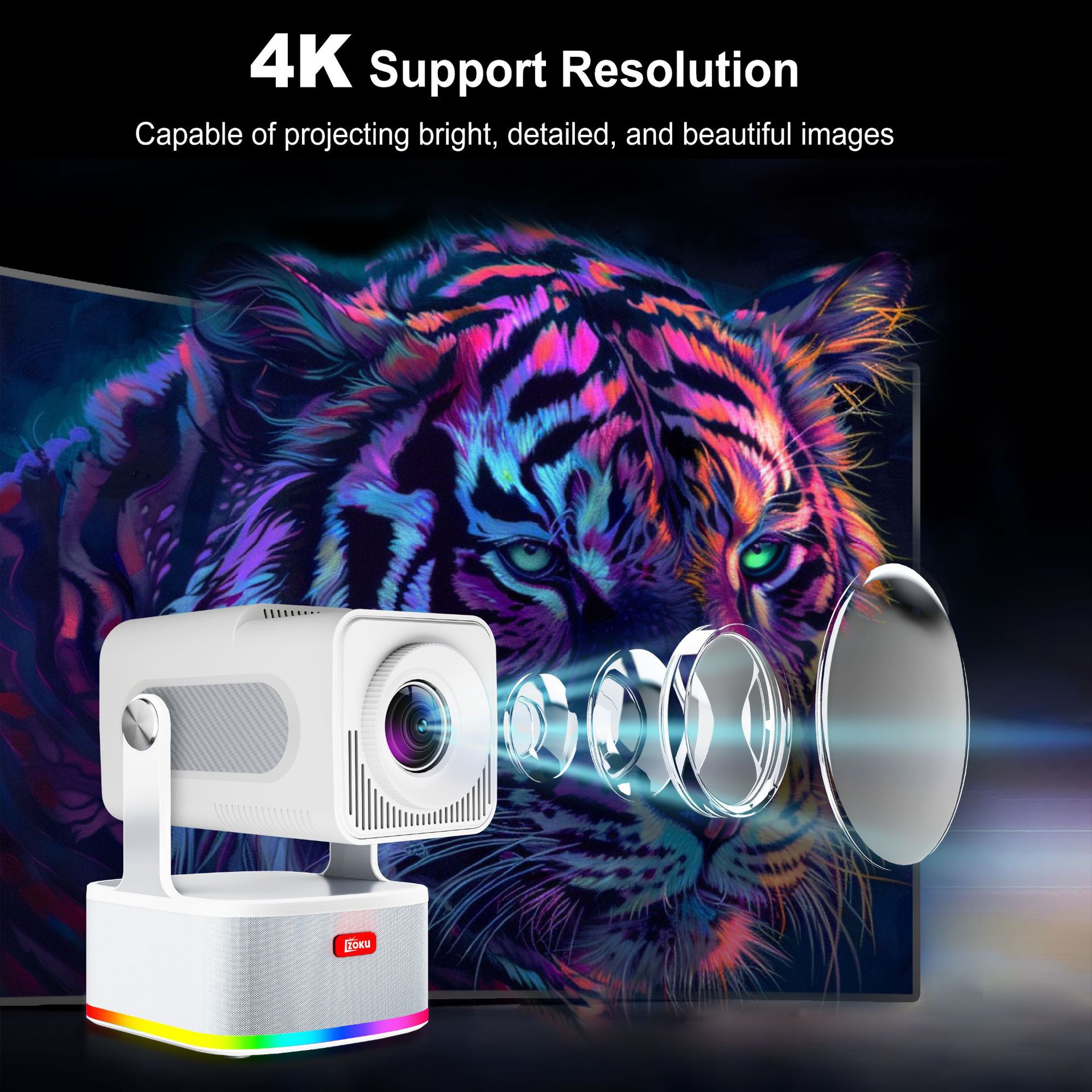 New HCS350plus Projector Game KTV Home Theater 1080P Android HD Smart Projector