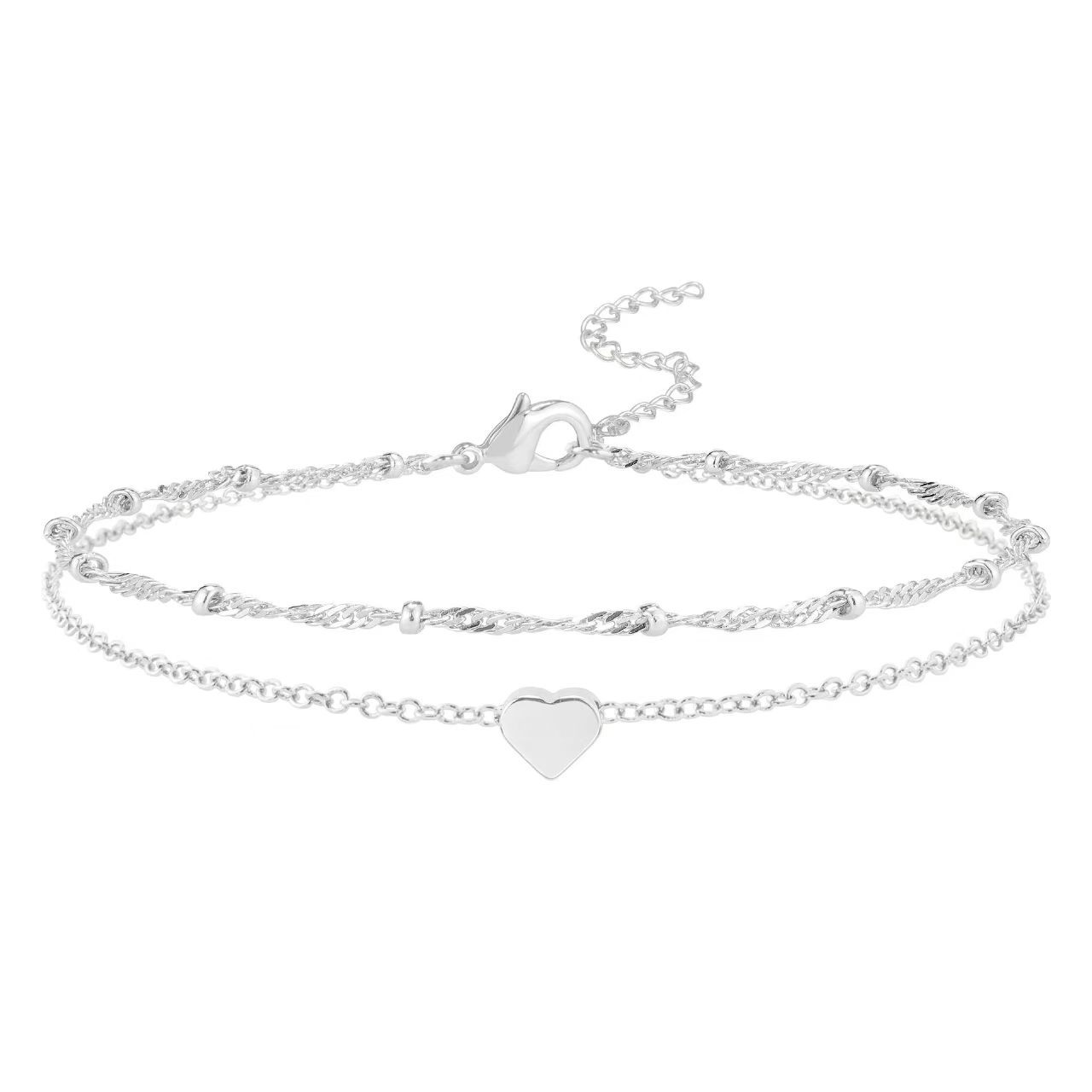 Love cross bead bracelet zircon gold paperclip stackable bracelet generous women